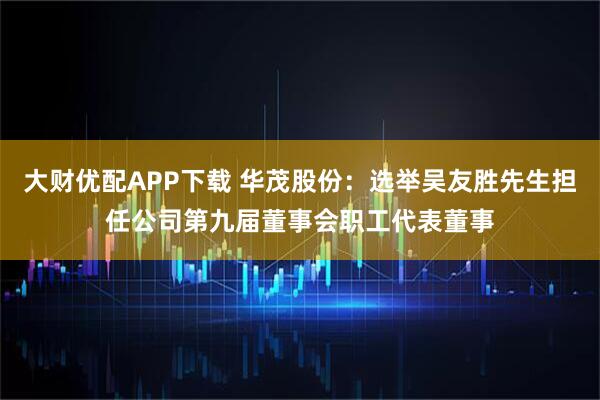 大财优配APP下载 华茂股份：选举吴友胜先生担任公司第九届董事会职工代表董事
